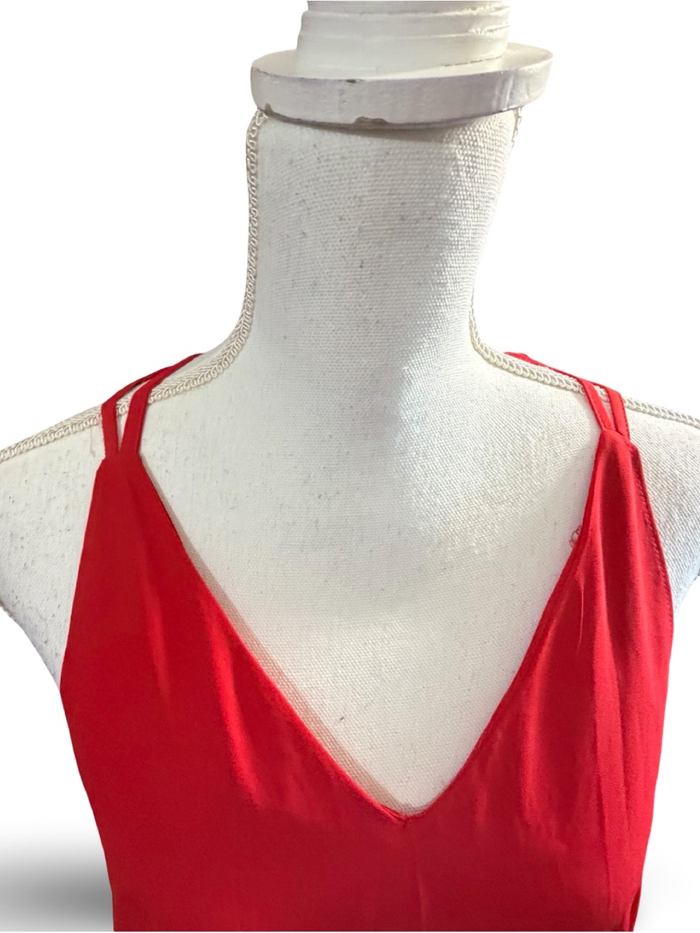 One One Six Red Asymmetrical High-Low Tiered Maxi Dress, S - Picture 6 of 11